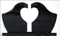 Custom Black Granite Carving Headstone with a Set