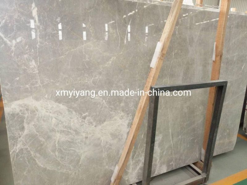 Light Grey Natural Stone Marble Slabs for Bathroom Wall/Floor Tile