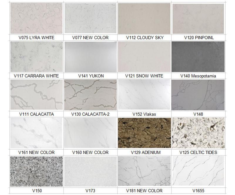 White Italian Calacatta Artificial Quartz for Vanity Tops/Table Tops/Countertop
