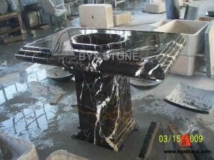 Custom Black Portoro Stone Marble Vanity Top for Bathroom / Kitchen