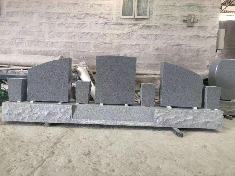 G633 Light Grey Granite American Style Tombstone