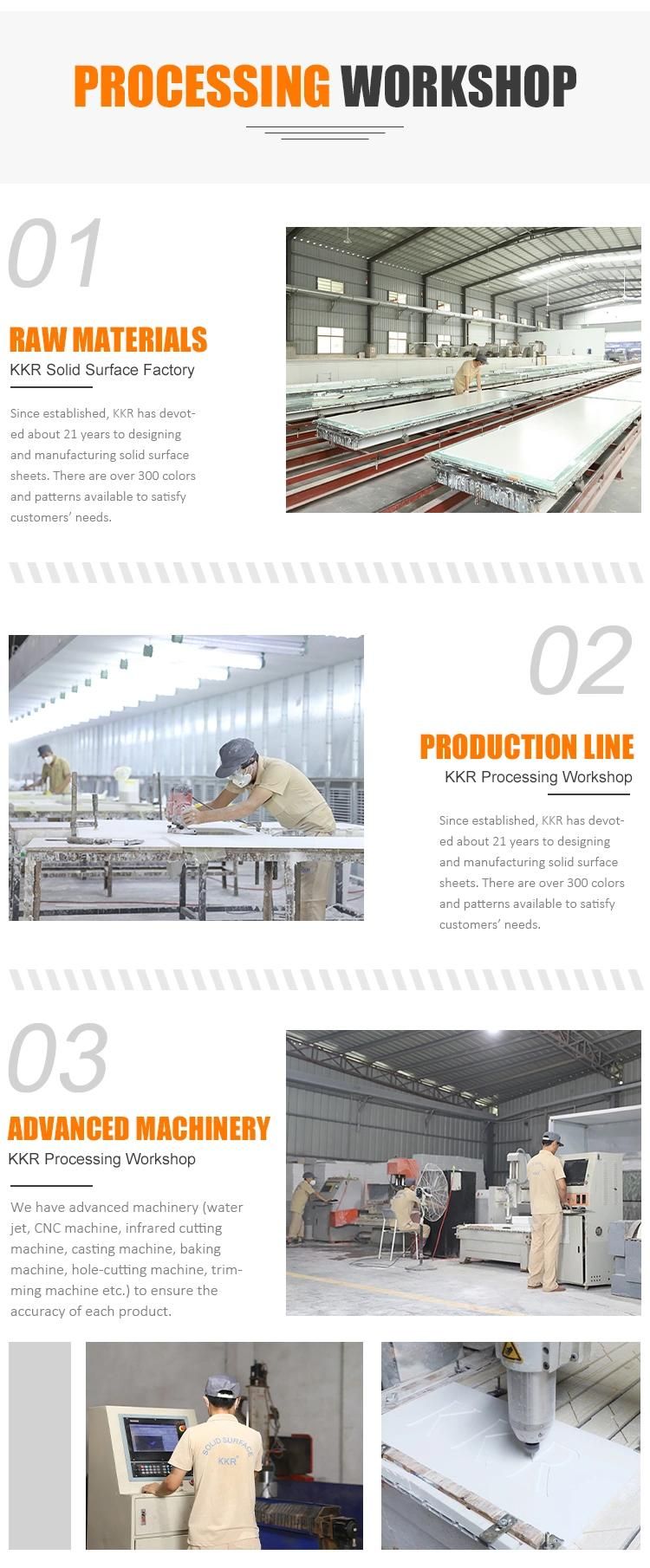 Customized 6-30mm Modified Composite Resin Stone Customized Kitchen Bench Top