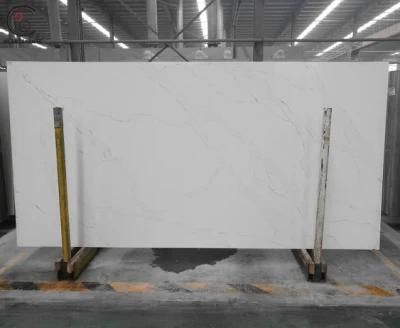 Artificial Stone Calacatta White Quartz Stone Slab Countertop Quartz Tiles Table Worktop