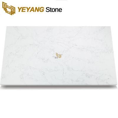 Polish White Quartz &amp; Slabs Kitchen Countertop/Wall Tiles Backsplash