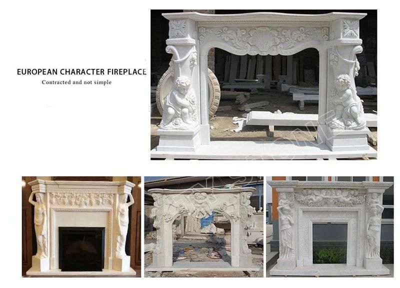 White Marble Carving Decoration Mantel Surround