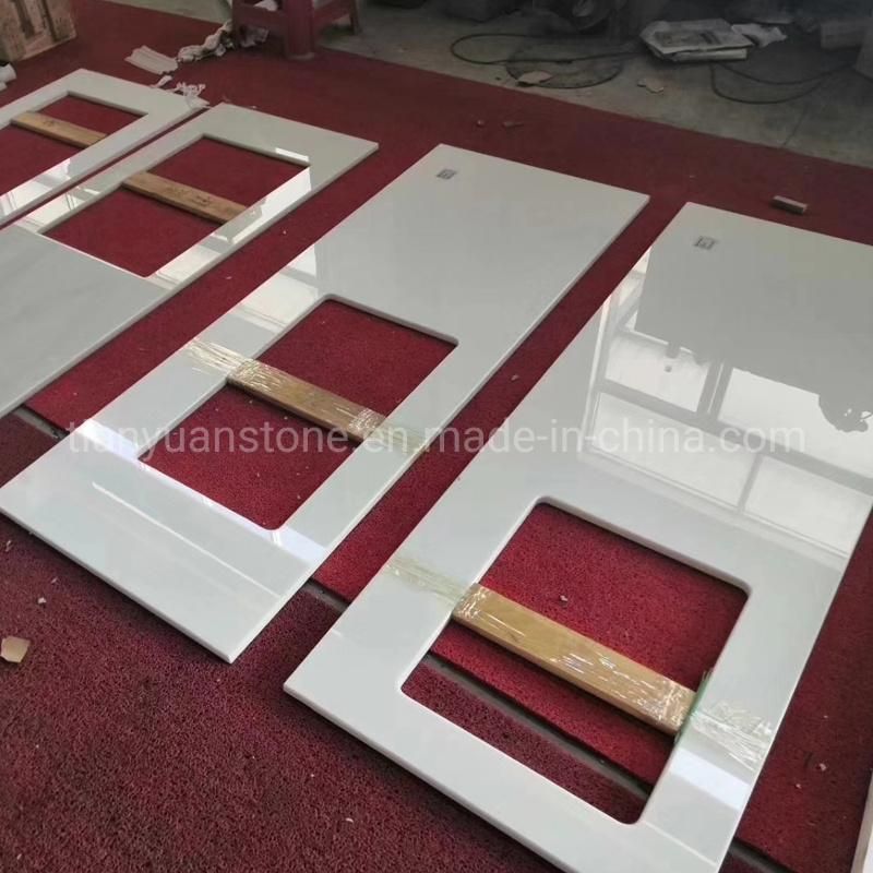 Artificial White Marble Granite Quartz Stone/ Jade Stone/ Nano Glass/ Crystallized Glass Countertop for Kitchen Countertop (no anti-dumping for USA market)