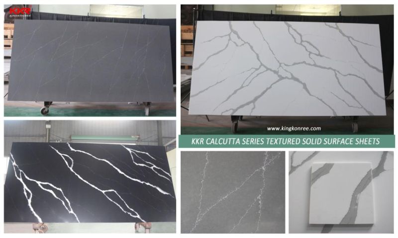 Cool White Base with Soft Gray Veining Solid Surface