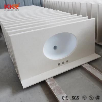 Kkr Factory Custom Artificial Solid Surface Stone Vanity Tops for Hotel Project