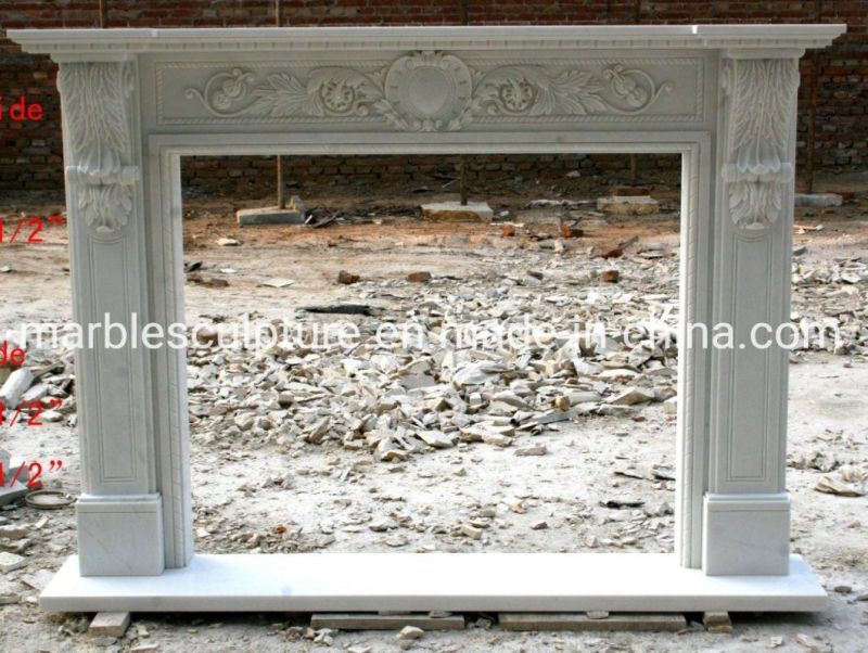 Beautiful Elegant Hand Carved Marble Fireplace on Sale (SYMF-160)