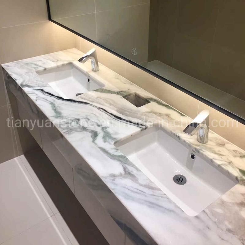 White Marble Panda White Kitchen Counter Top/Dinner Top and Vanity Top