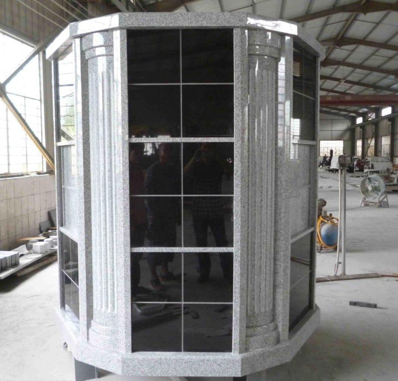 72 Niche Gray Granite Black Granite Columbarium Wall for Graveyard
