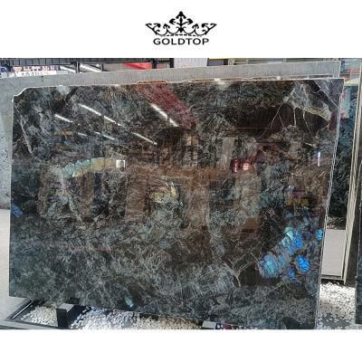 Luxury Stone Polished Blue Labradorite Slab Granite for Floor Tiles Countertops Indoor Decoration