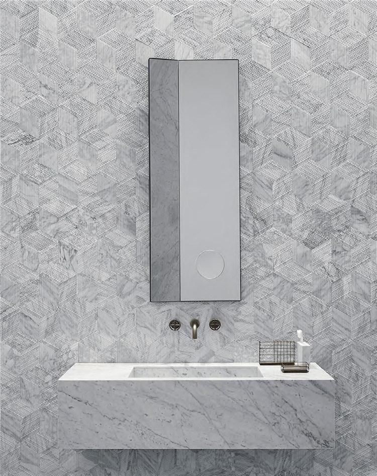 Bathroom Romboo 3D Decorative Brown Marble Wall Panel