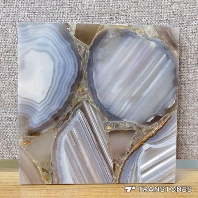 Agate Slabs Translucent Natural White Agate Onyx Stone for Agate Table
