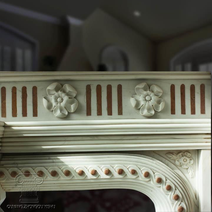 Great Marble Fireplace & Mantel in a Woman Fance & Flower