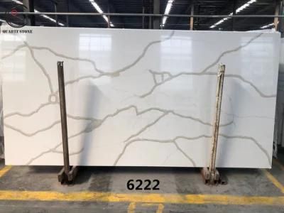White Gold Calacatta Quartz Artificial Quartz Slate Kitchen Countertop