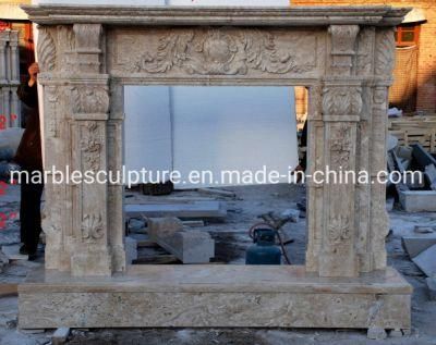 High Quality Home Decoration Antique Exquisite Marble Fireplace (SYMF-125)
