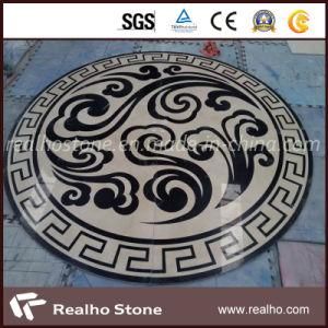 Round Beige&Black Marble Stone Water Jet Pattern/Medallion for Flooring