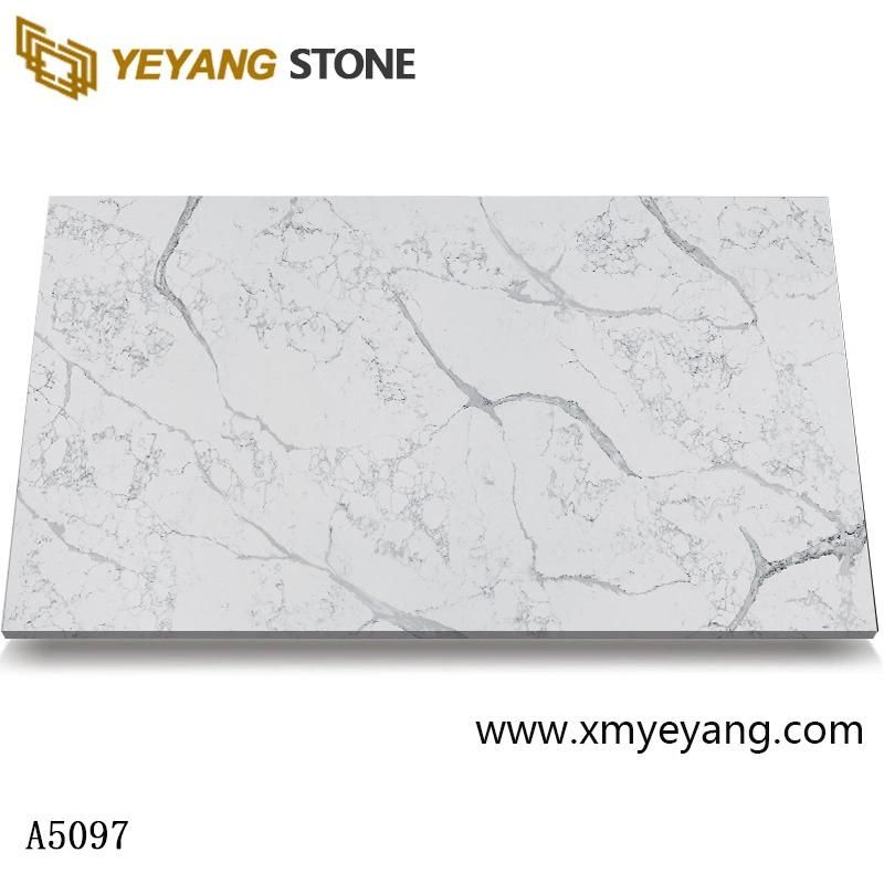 Countertop Kitchen Top Artificial White Quartz Tile/Slab for Home/Bathroom/Commercial/Projects/Reception Table