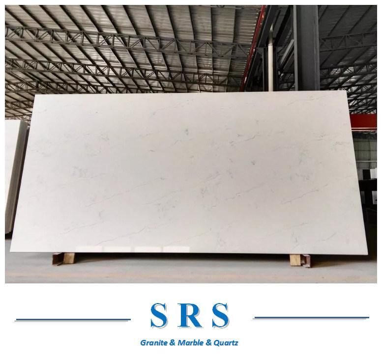 Artificial Carrara White Quartz Slabs Floor Tiles Wall Tiles Countertop Windowsill