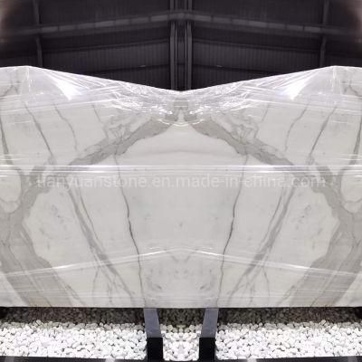 Italian Imported Calacatta Statuario White Natural Stone Marble for Bathroom Floor and Wall Design