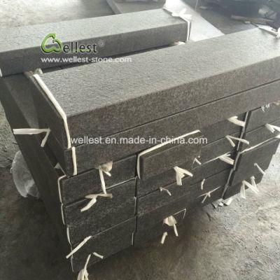 G684 Black Basalt Kerbstone, Raven Black Granite Steps, Six Sides Flamed Palisade