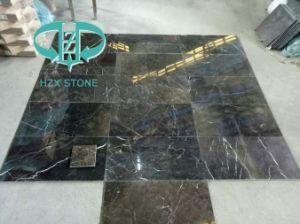 St Laurent Black Grey Marble for Laminate Flooring Stone Tiles
