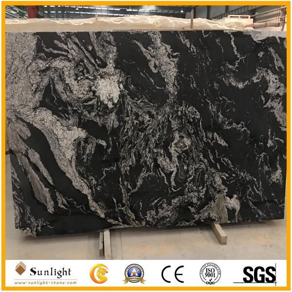 Chinese Popular Luxury Black Polished Nero Fantasy Granite for Tiles