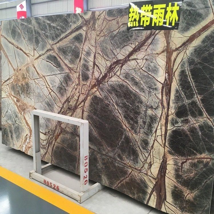 Rainforest Green Brown Marble Vanity Top Countertop for Bathroom