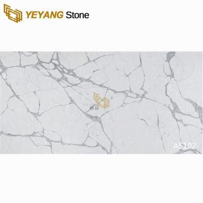 Custom Quartz Bathroom Vanity Tops Calacatta White Quartz for Hotel/Office/Restaurant/Guesthouse