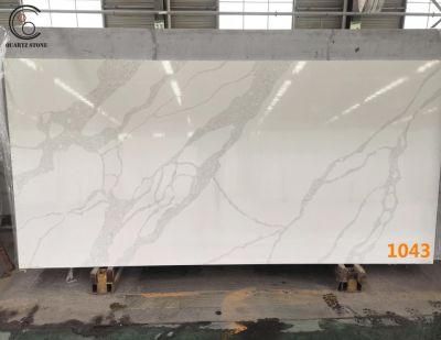 White 1043 Artificial Calacatta Quartz Stone Slab Used for Home Decoration