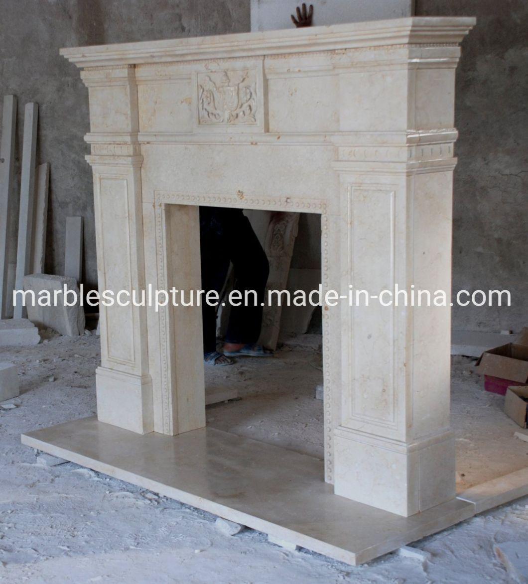 Simple Natural Stone Marble Fireplace for Home Decoration (SYMF-087)