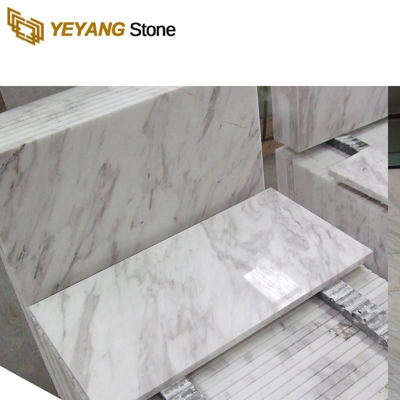 Polished White Marble Flooring Tiles Grey Vein for Interiorsfloor/Wall Slabs/Tiles/Stairs/Mosaic/Vanity/Bathroomtop