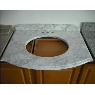 Pretty Polished White Marble Vanity Top for Bathroom