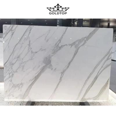 Italy Natural Stone Polished/Honed/Antique Calacatta White Marble Slab for Interiors/ Indoor/ Floor/Wall Decoration/Background