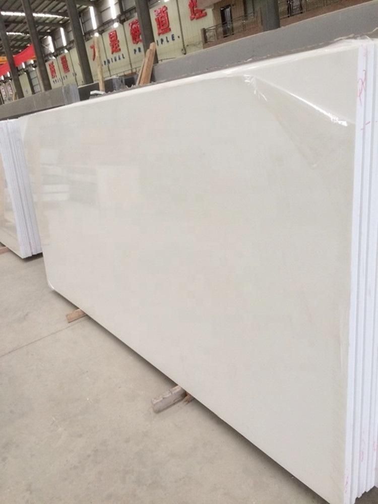 2021 Hot Selling Artificial Engineered Pure White Stone Slabs for Interior Decoration