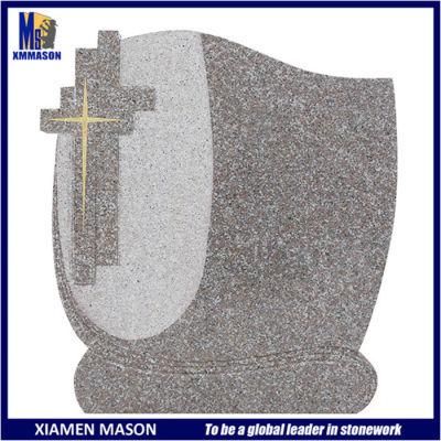 Fast Delivery Pink or Red Granite Headstone with Double Cross