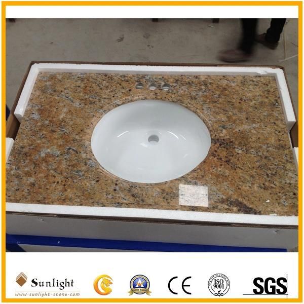Prefabricated Marble Vanity Top with Backsplash and Internal Oval Sink