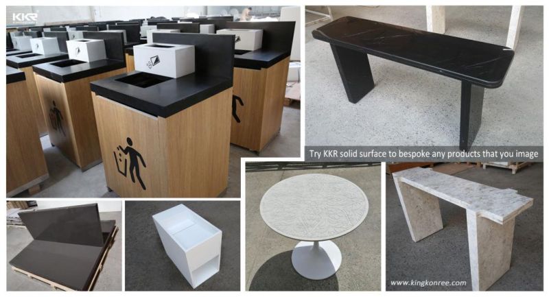 Artificial Marble Black Veining Modified Acrylic Solid Surface Sheet