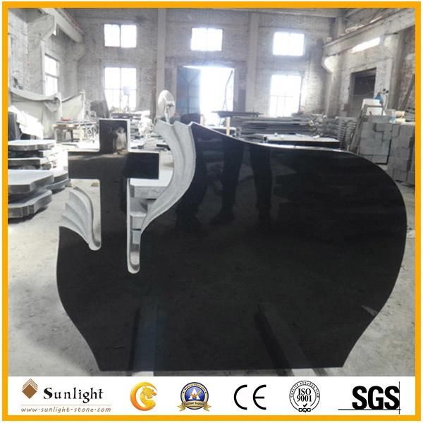 Natural Stone White/Green/Grey/Red/Black Granite/Marble Headstone for Cremetery Garden