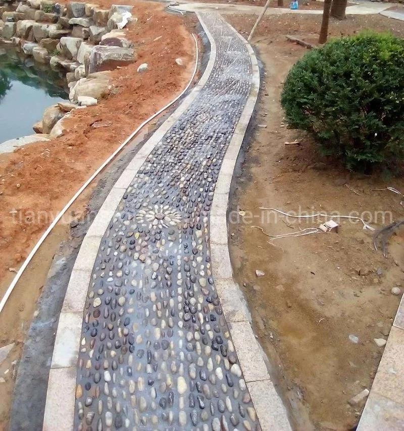 Natural Stone Pebble Mosaic Tile with Oval Shape for Home Decoration
