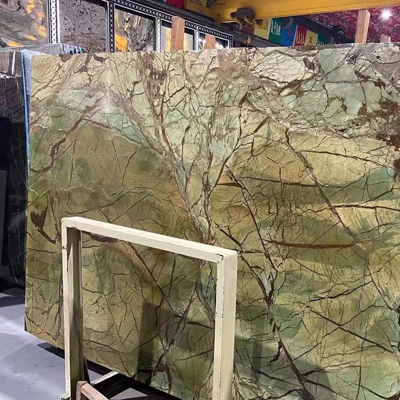 Forest Green Marble Slabs Countertops Vanity Tops All Natural Stone Big Slabs Marbles Indian Stone Cut to Size for Flooring Tile