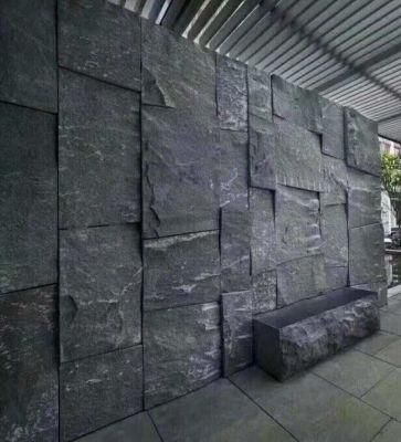 Natural Split Black Sandstone Wall Cladding Tiles