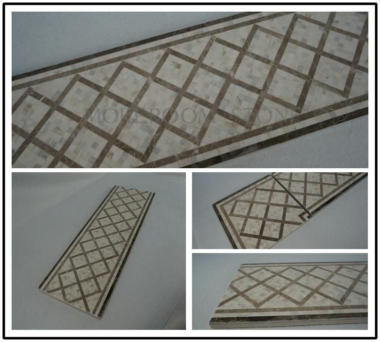 Beige Marble Mosaic Border Flooring Design