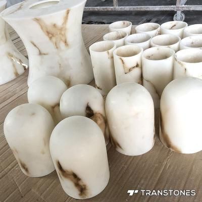 Translucent Polished Solid Surface Stone Decorative Alabaster Light Box