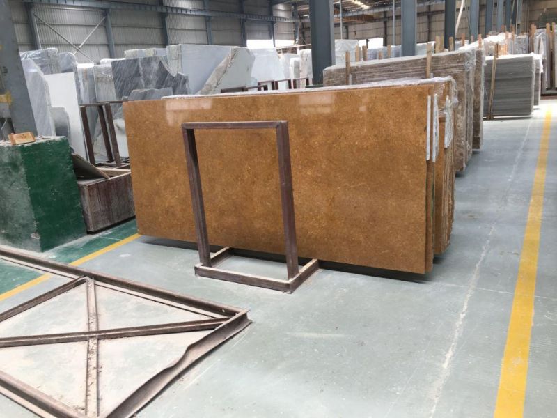Polished Dark Yellow Marble Slabs for Indoor Windowsills/ Flooring/Wall Facade