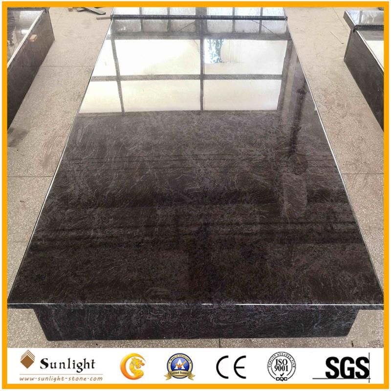 European Style India Bahama Blue Granite Tombstone Monument Cover Slab