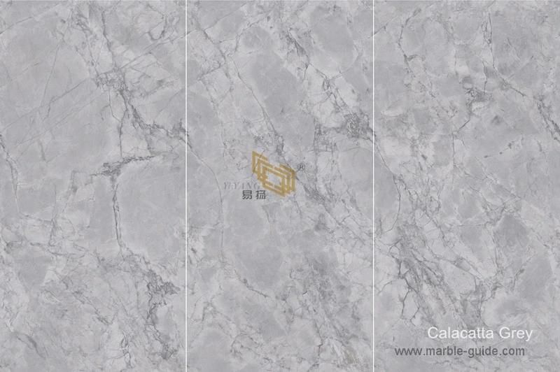 Calacatta Grey Quartz Effect Sintered Stone for Flooring/Wall/Table/Cabinets/Kitchen/Bathroom/Countertops