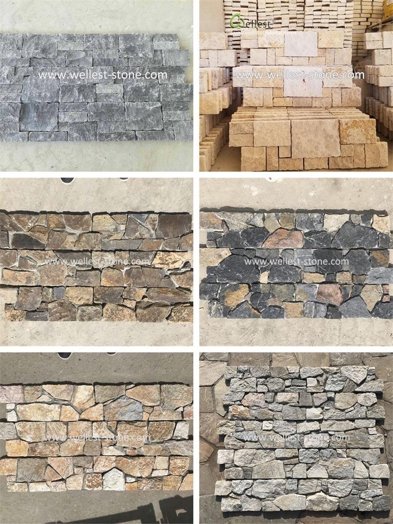 Classic Cloudy Grey Quartzite Natural Stone Panel for Wall