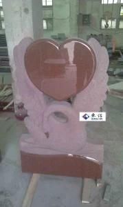 Swan Heart Headstone Russian Granite Tombstone